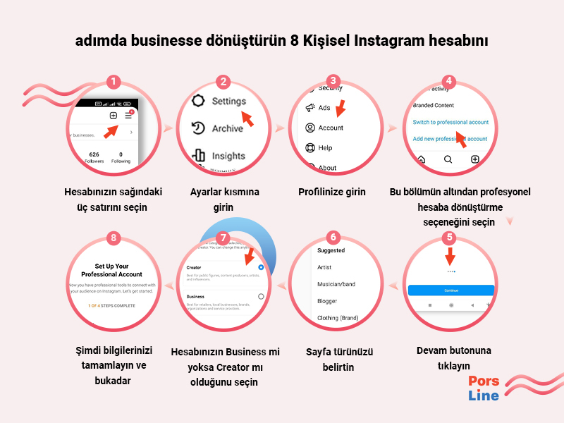 Instagram Business hesaba dönüş adımları