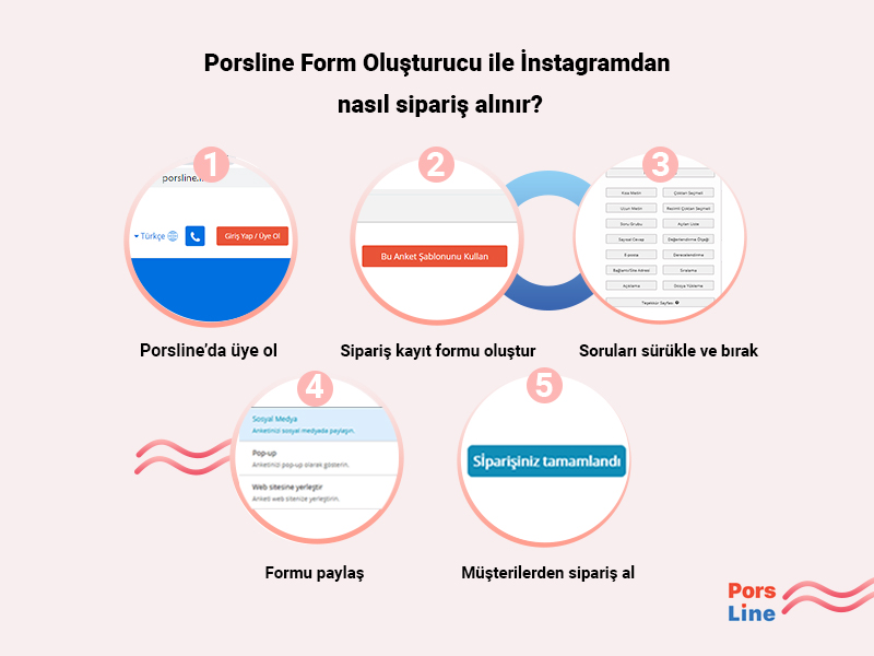 Porsline ile instagram sipariş formu